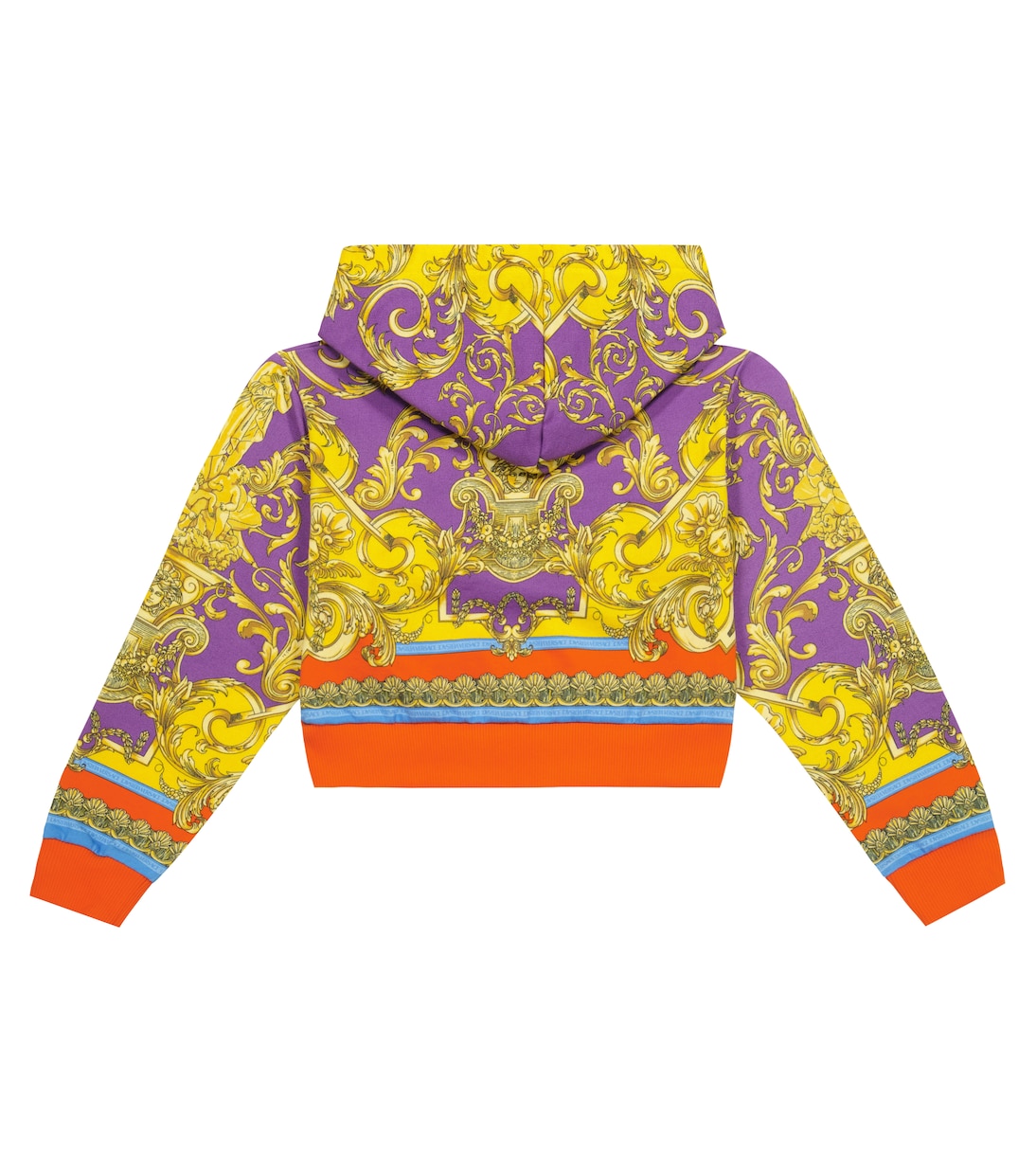 Felpa in cotone con cappuccio e stampa Barocco | Versace Kids