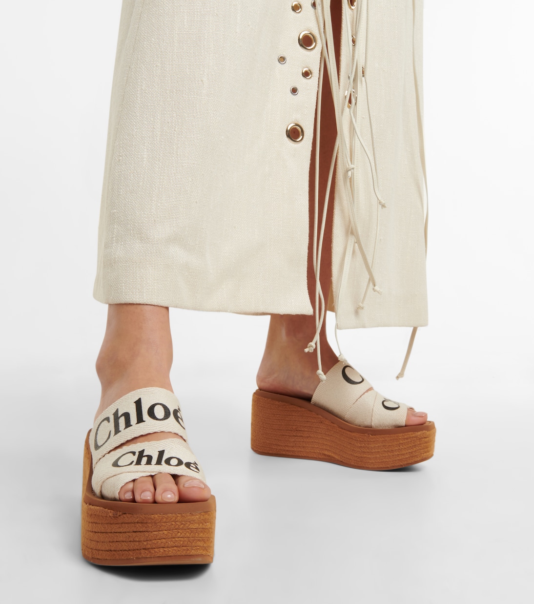 Woody canvas platform espadrille sandals | Chloé