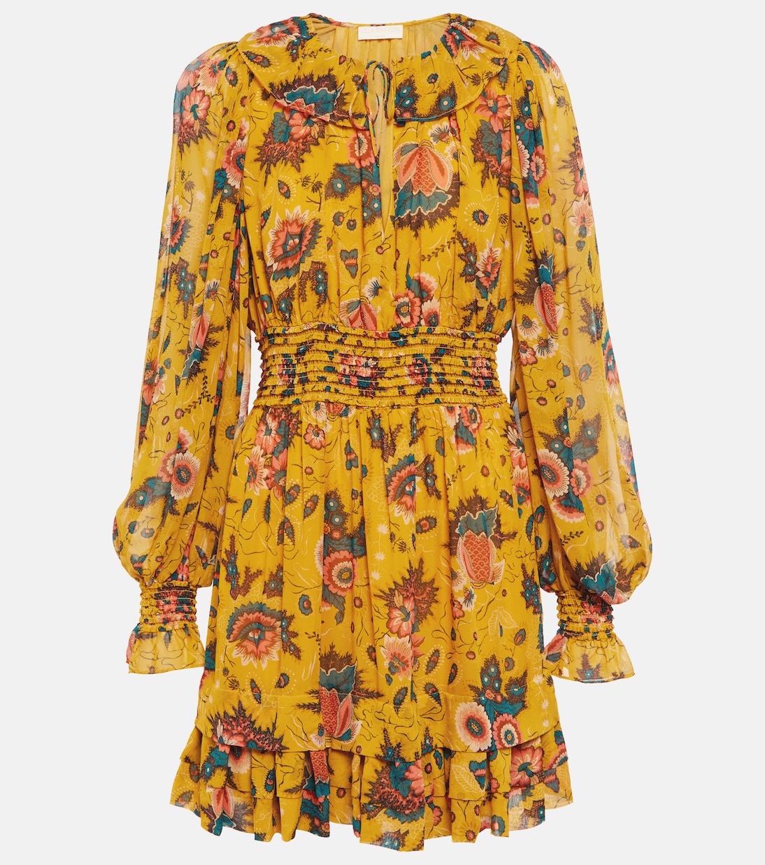 Vestido corto Adara de chifón de seda | Ulla Johnson
