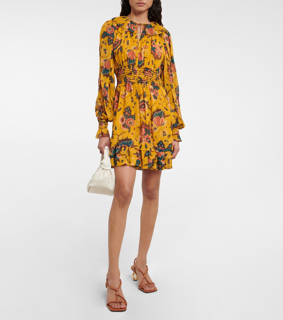 Vestido corto Adara de chifón de seda | Ulla Johnson