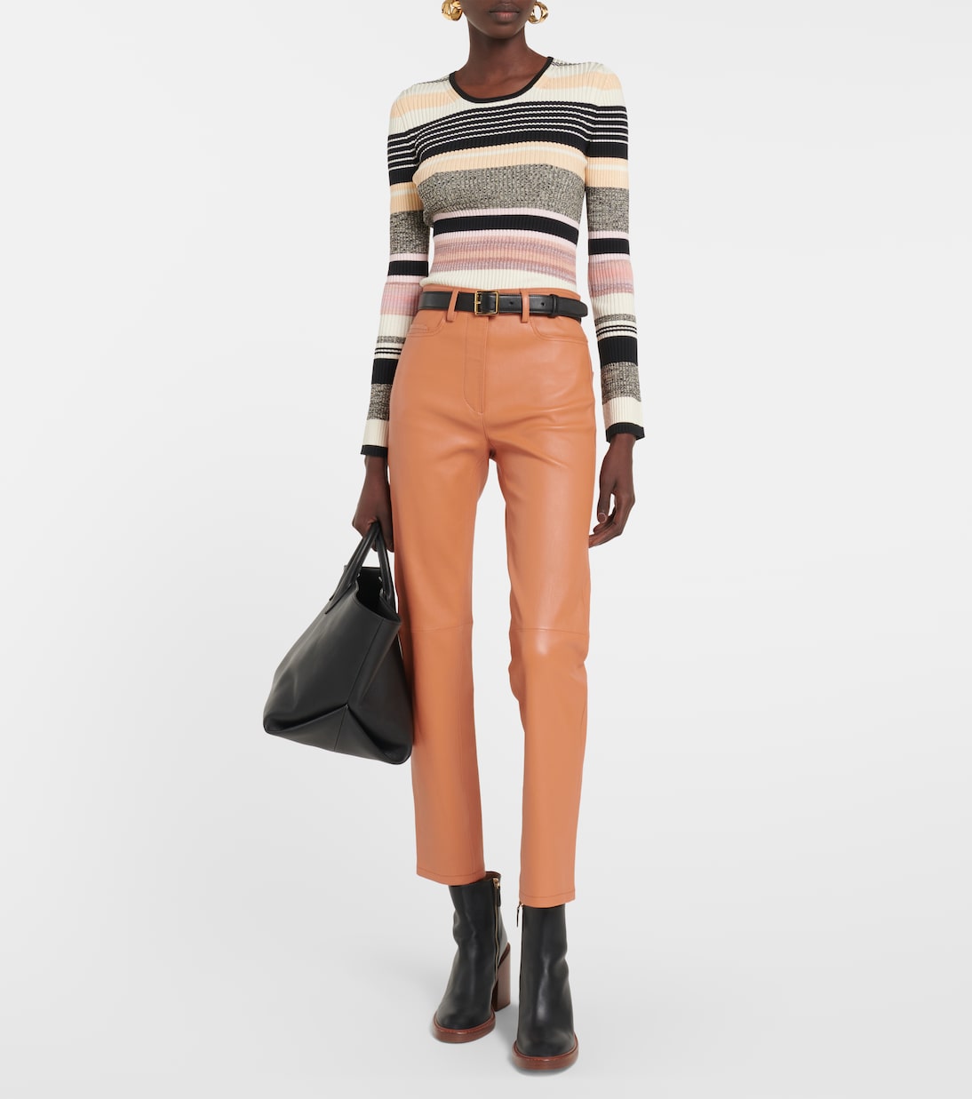 Pantaloni in pelle a vita alta | Joseph