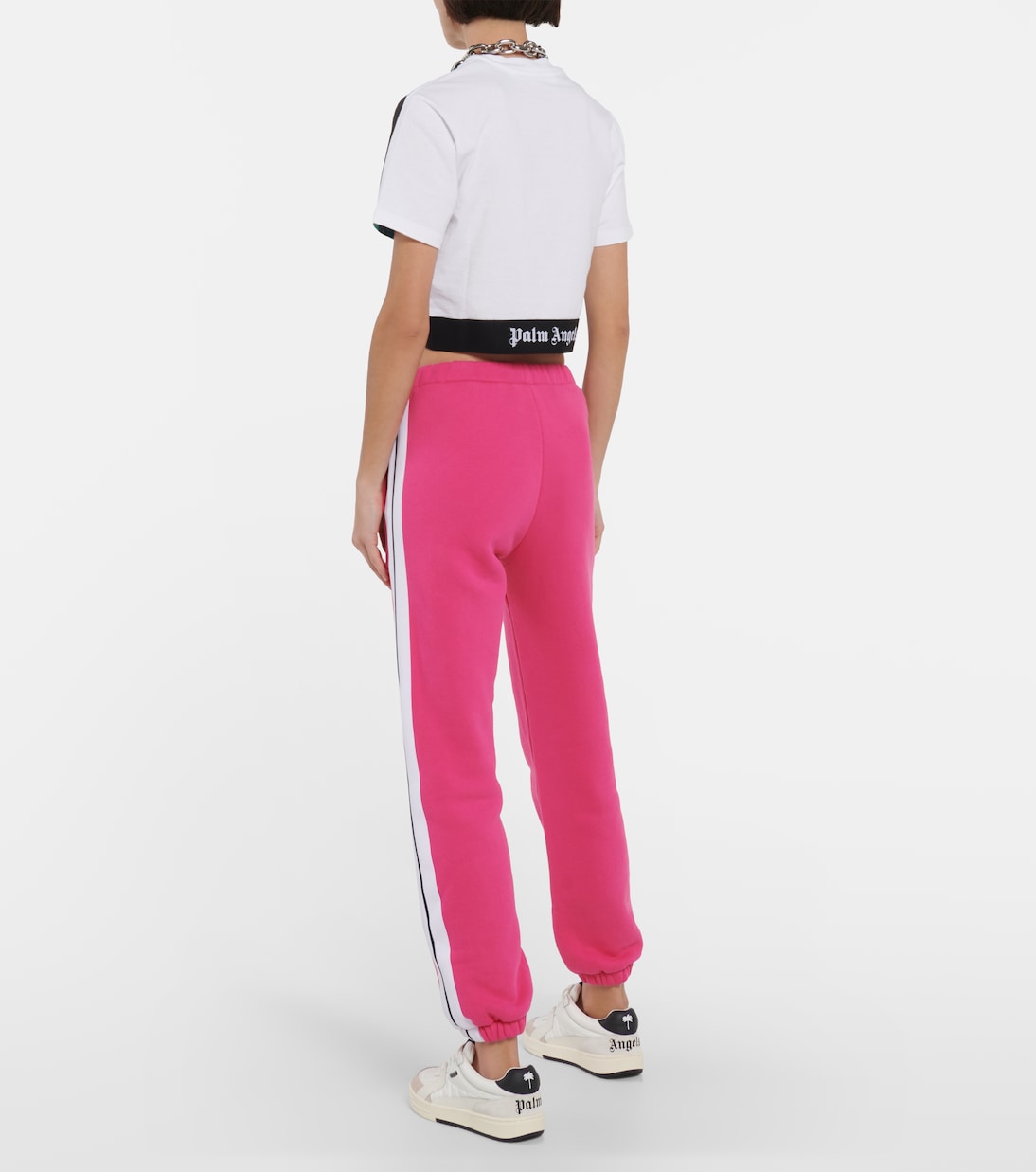 Printed cropped cotton T-shirt | Palm Angels