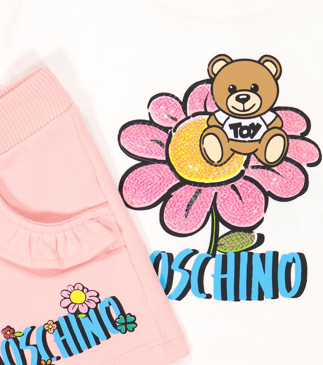 Baby - T-shirt e shorts in misto cotone | Moschino Kids