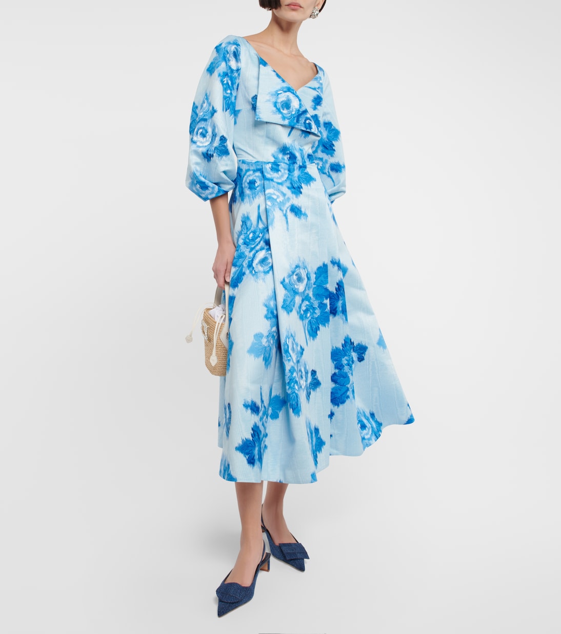 Gabby floral taffeta faille midi dress | Emilia Wickstead
