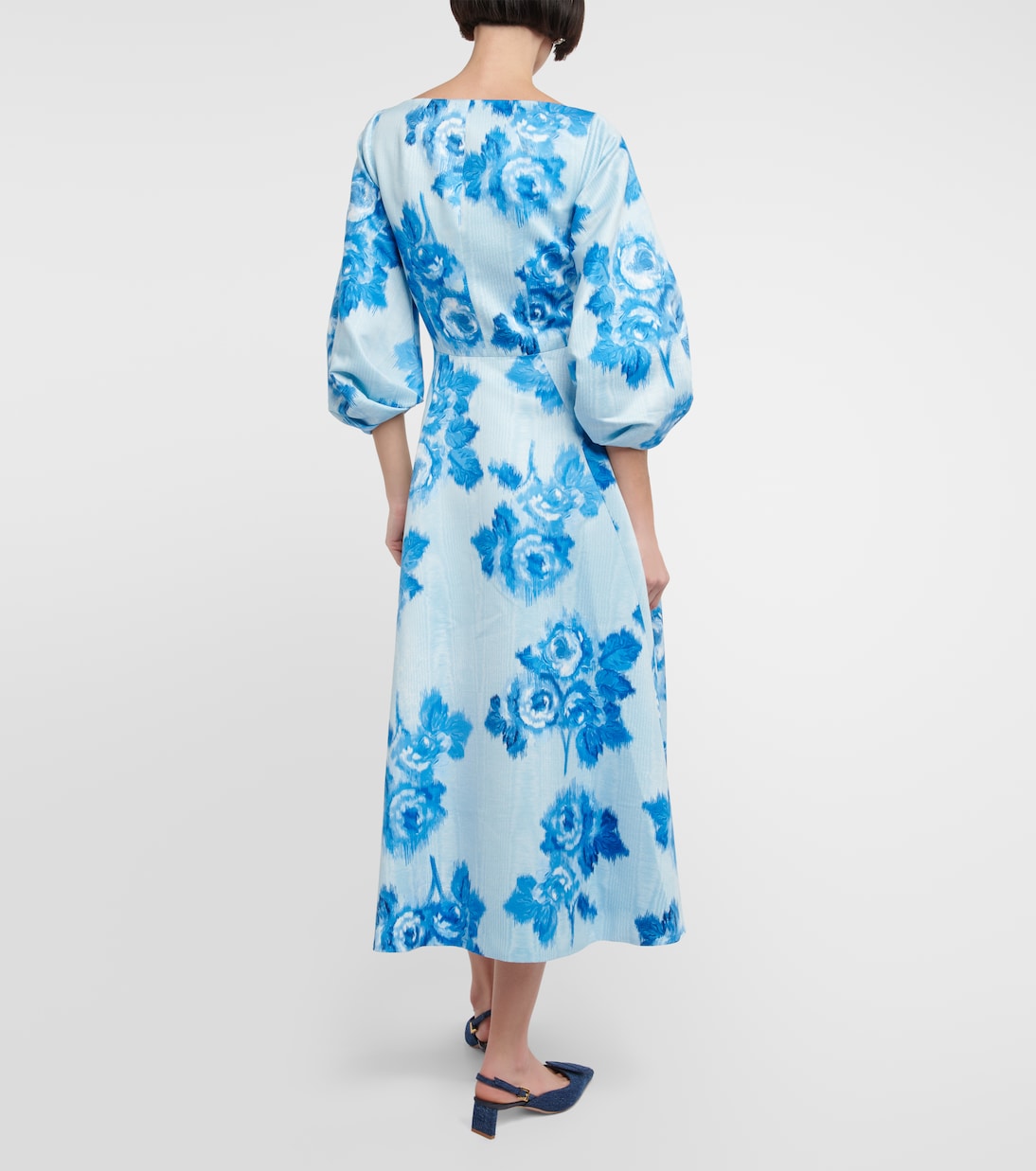 Gabby floral taffeta faille midi dress | Emilia Wickstead
