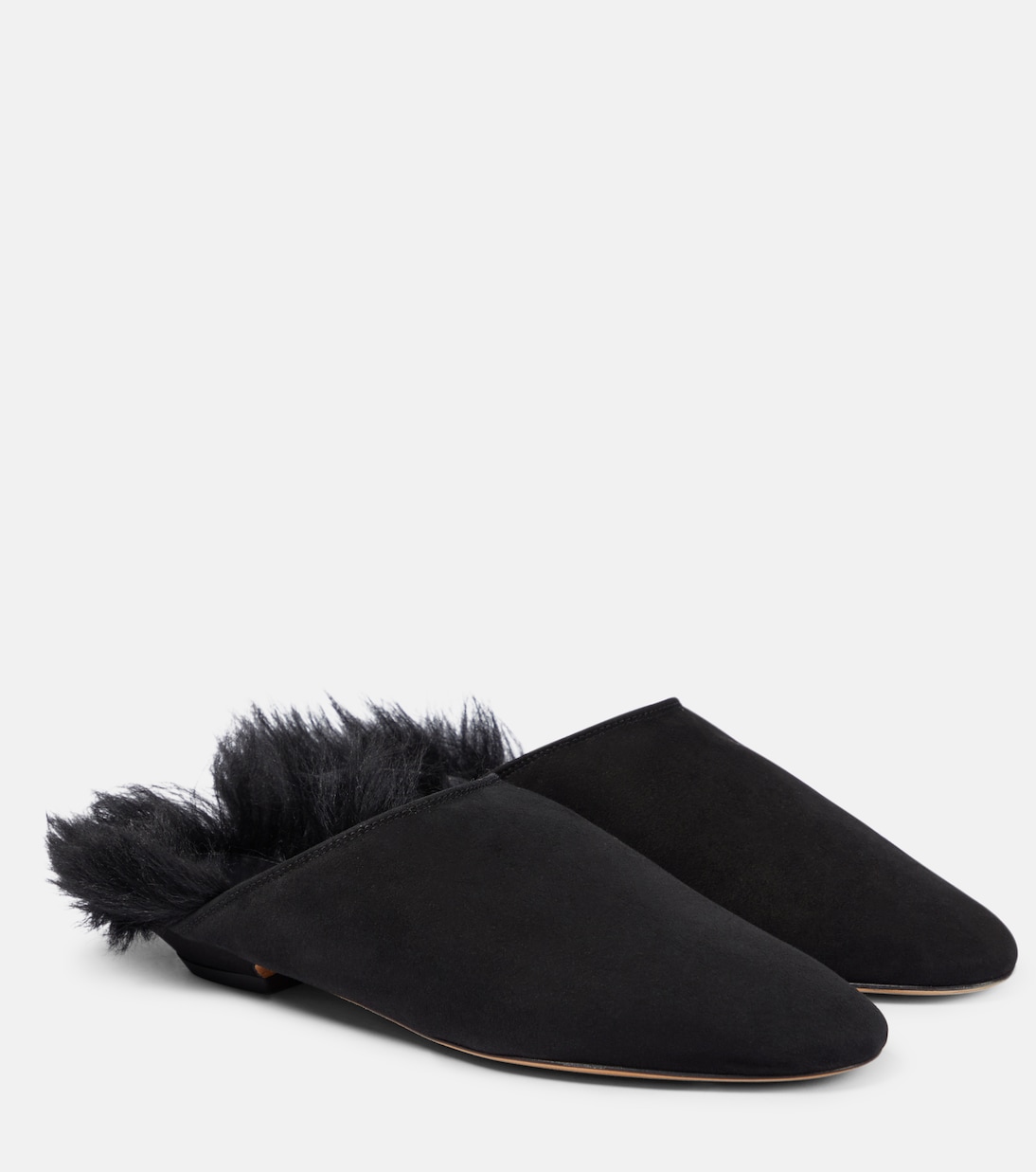 Mules Otto in suede con shearling | Khaite