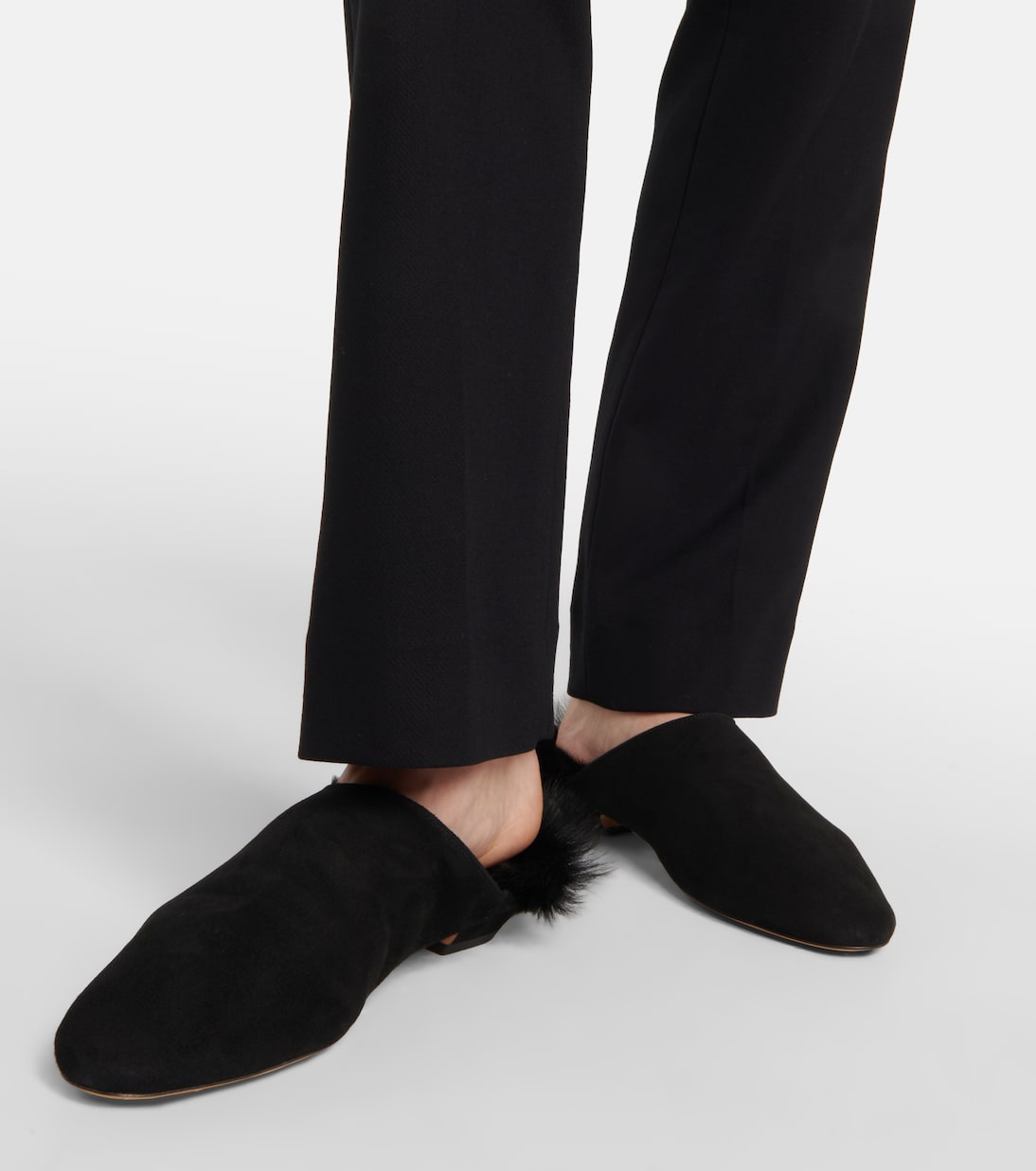 Mules Otto in suede con shearling | Khaite
