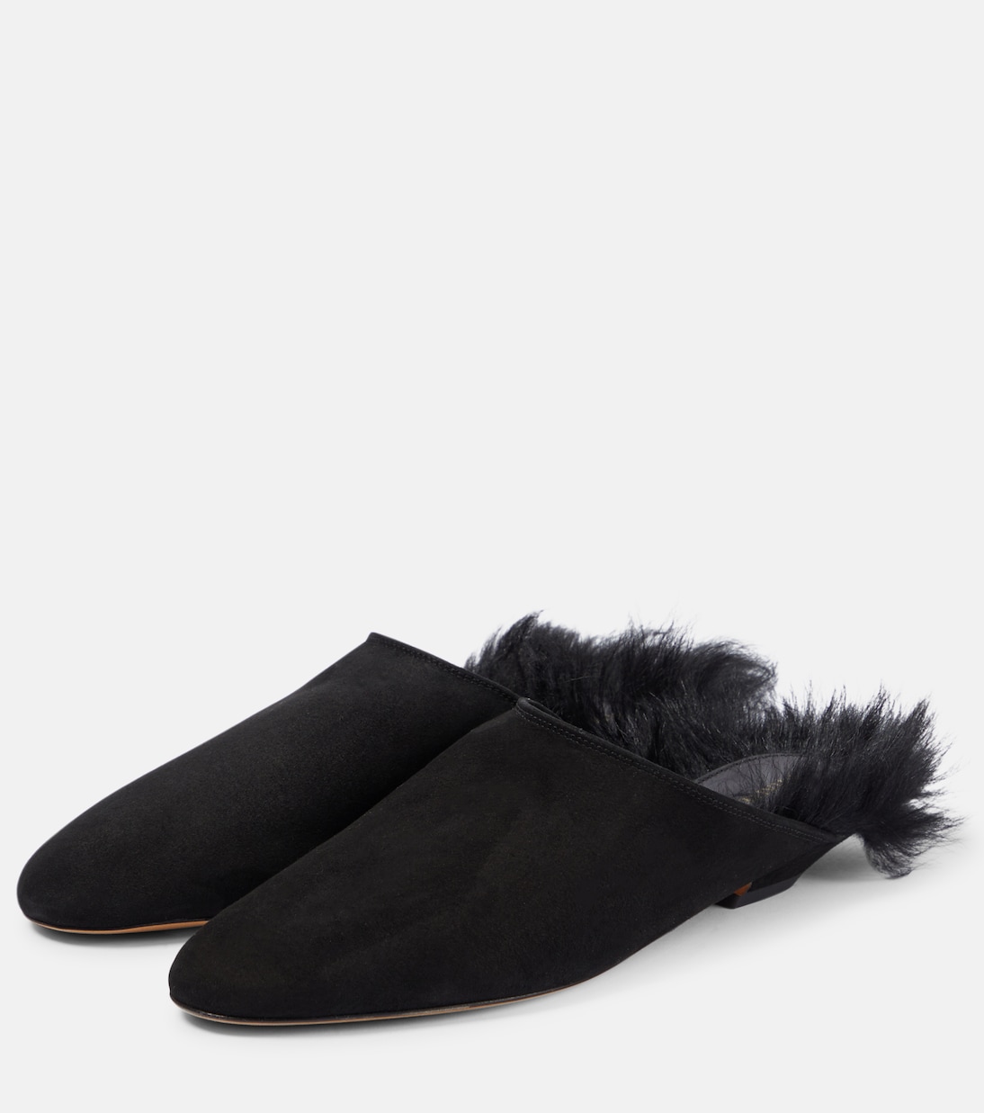 Mules Otto in suede con shearling | Khaite