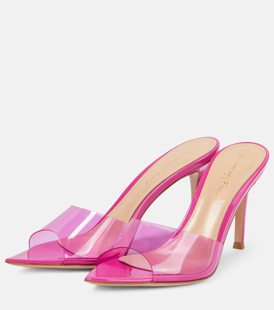 Mules Elle 85 in pelle e PVC | Gianvito Rossi