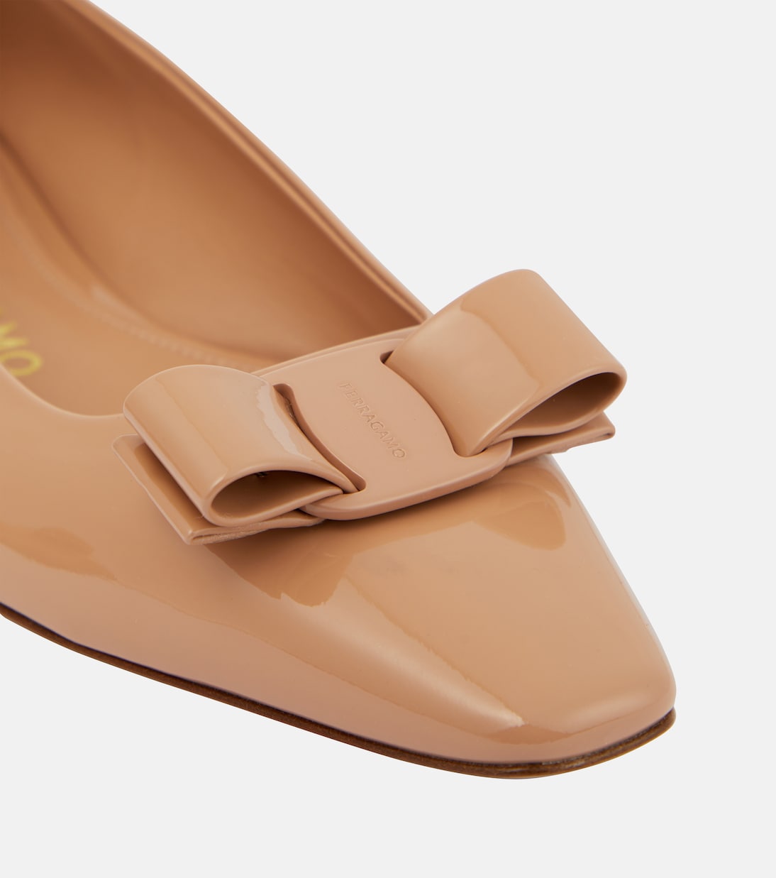 Vara Bow patent leather ballet flats | Ferragamo