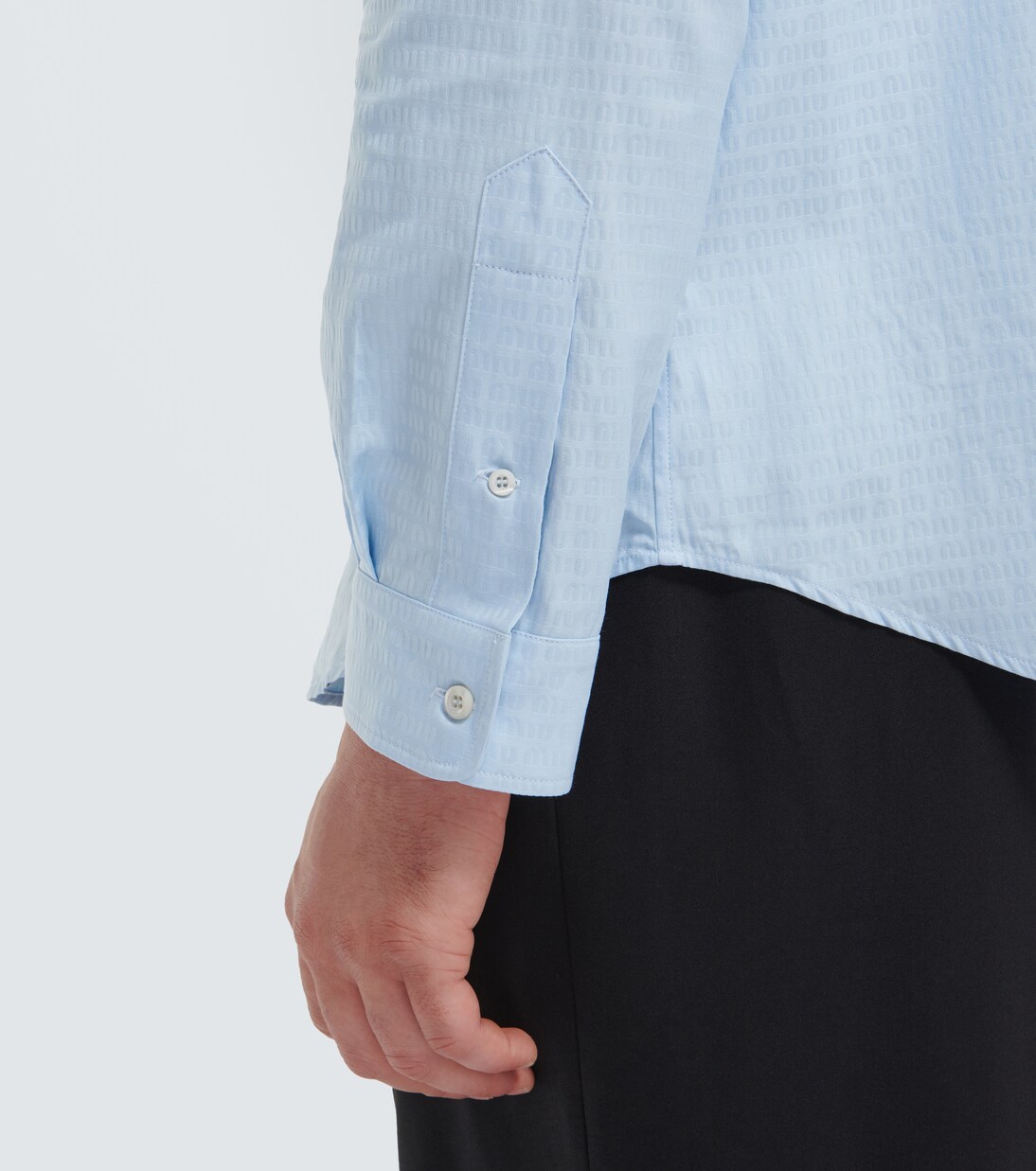 Camicia in popeline di cotone con logo | Miu Miu