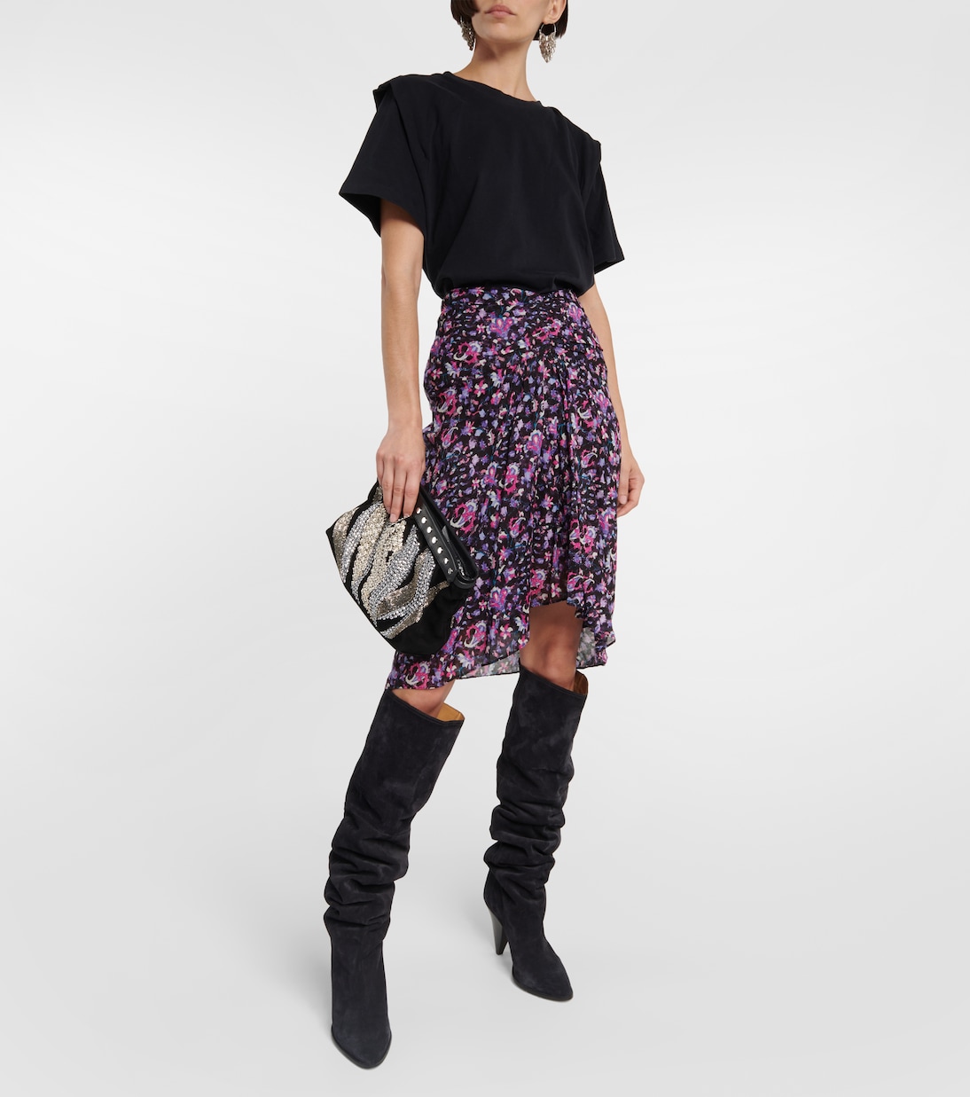 Jupe midi Gibsi en coton à fleurs | Marant Etoile