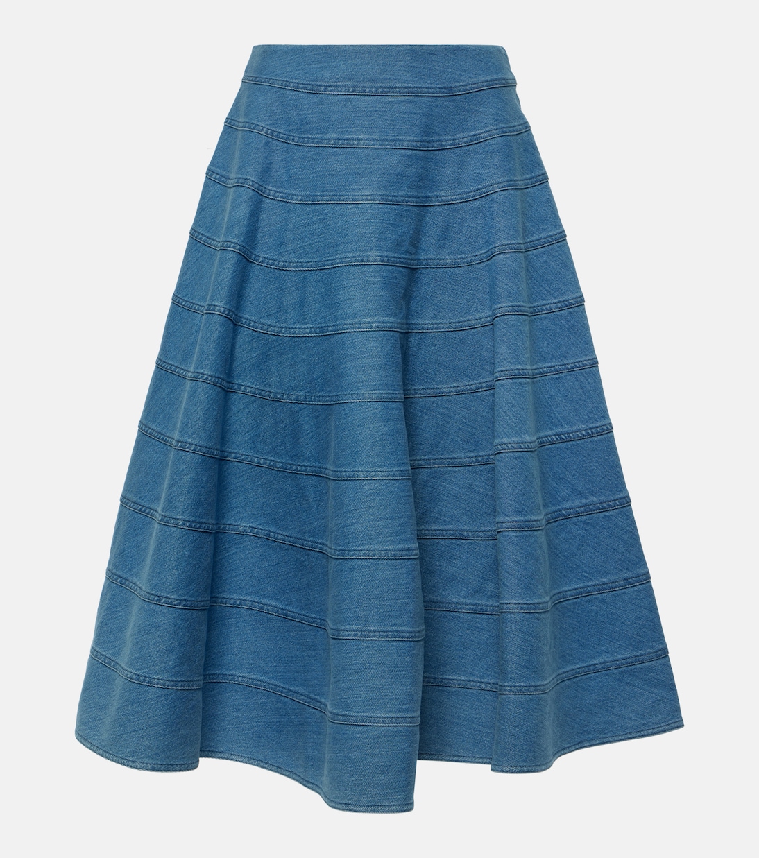 Falda midi Grace de denim con paneles | Altuzarra