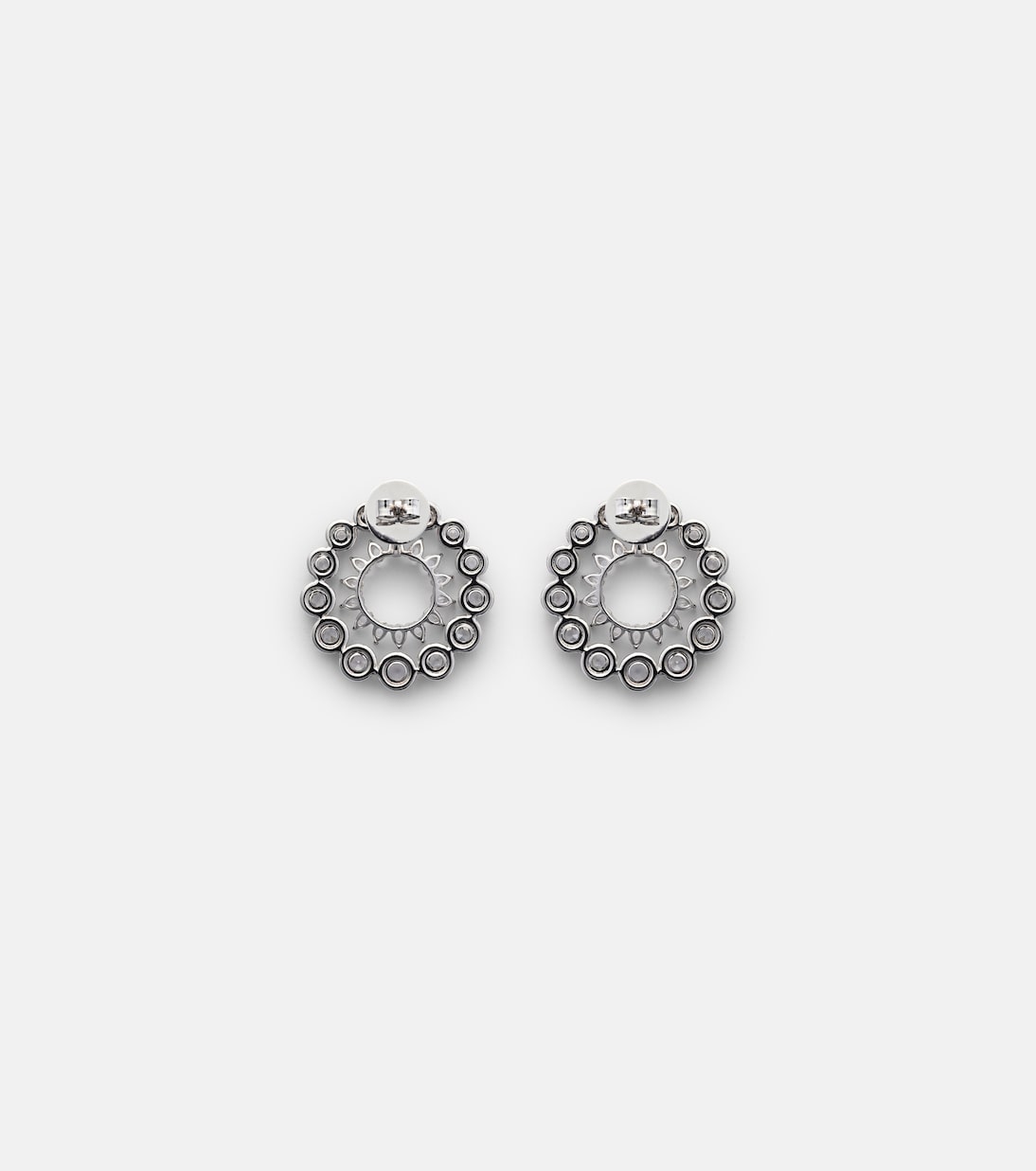 Orecchini in oro bianco 18kt KAMYEN Orbit con diamanti e smalto, design giovane e moderno