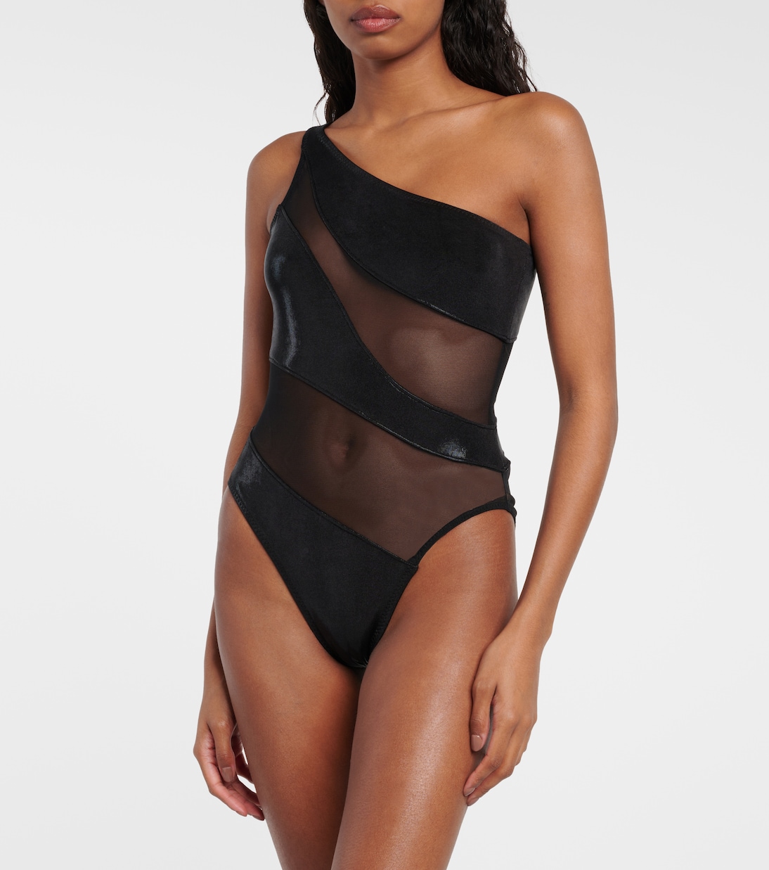 Paneled one-shoulder swimsuit | Norma Kamali