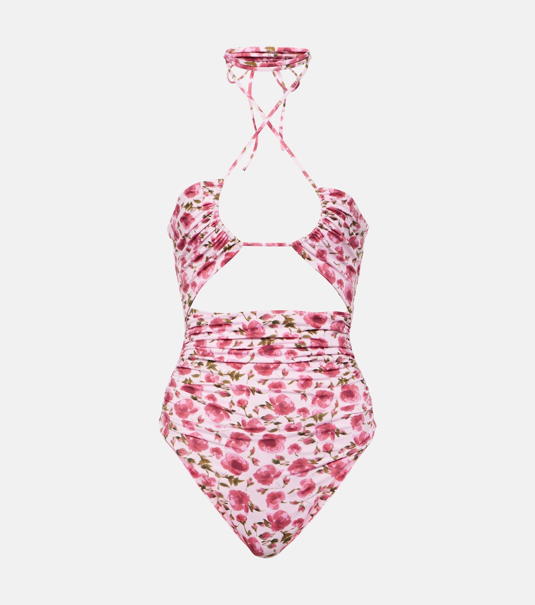 Floral halterneck swimsuit | Magda Butrym