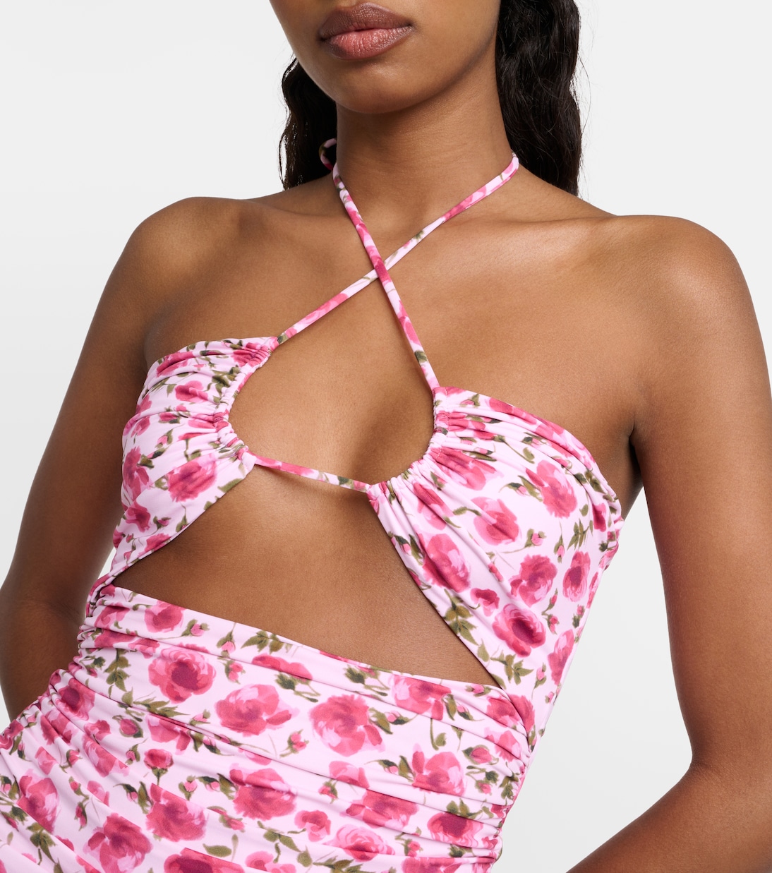 Floral halterneck swimsuit | Magda Butrym