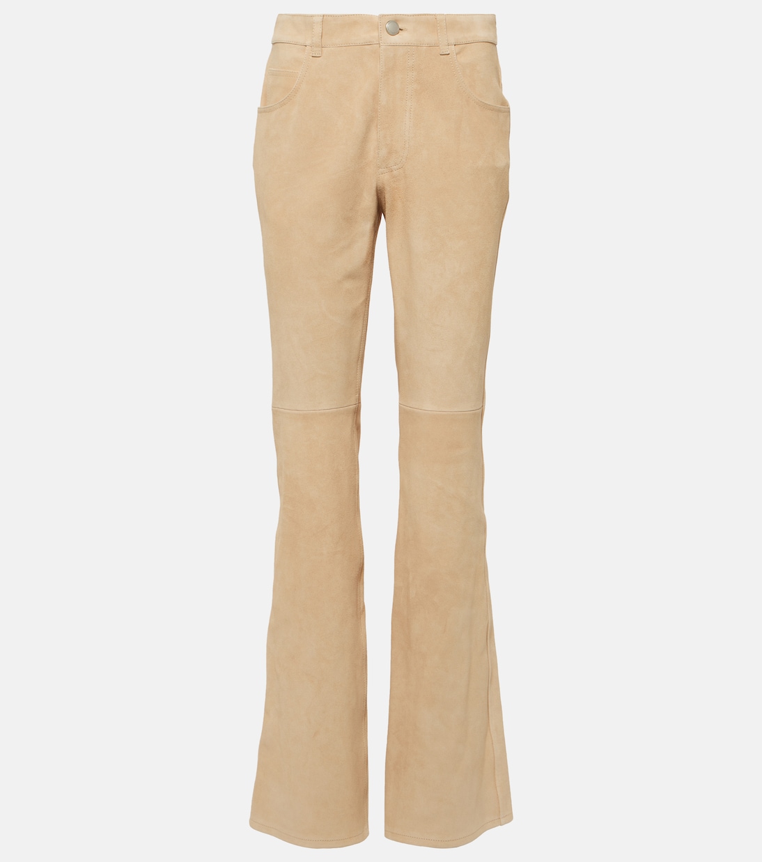 Mid-rise suede straight pants | Chloé