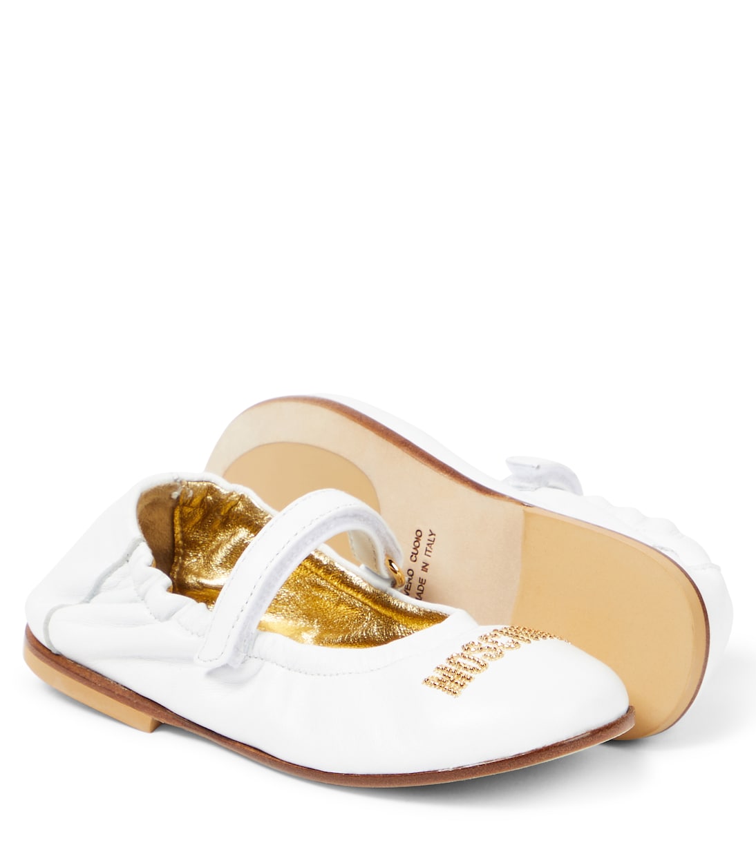 Ballerine in pelle con logo | Moschino Kids