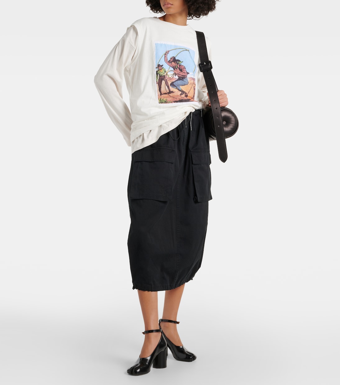 Midirock aus Baumwoll-Gabardine | MM6 Maison Margiela