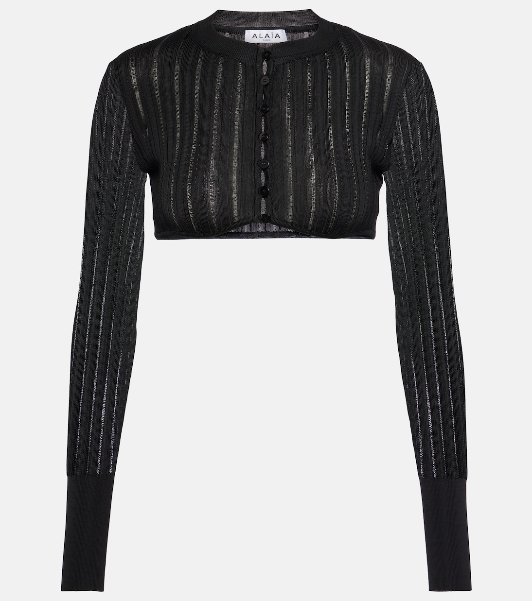 Cardigan cropped in maglia a coste | Alaïa