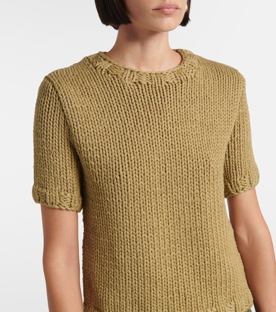 Top in maglia di misto cotone a coste | CO