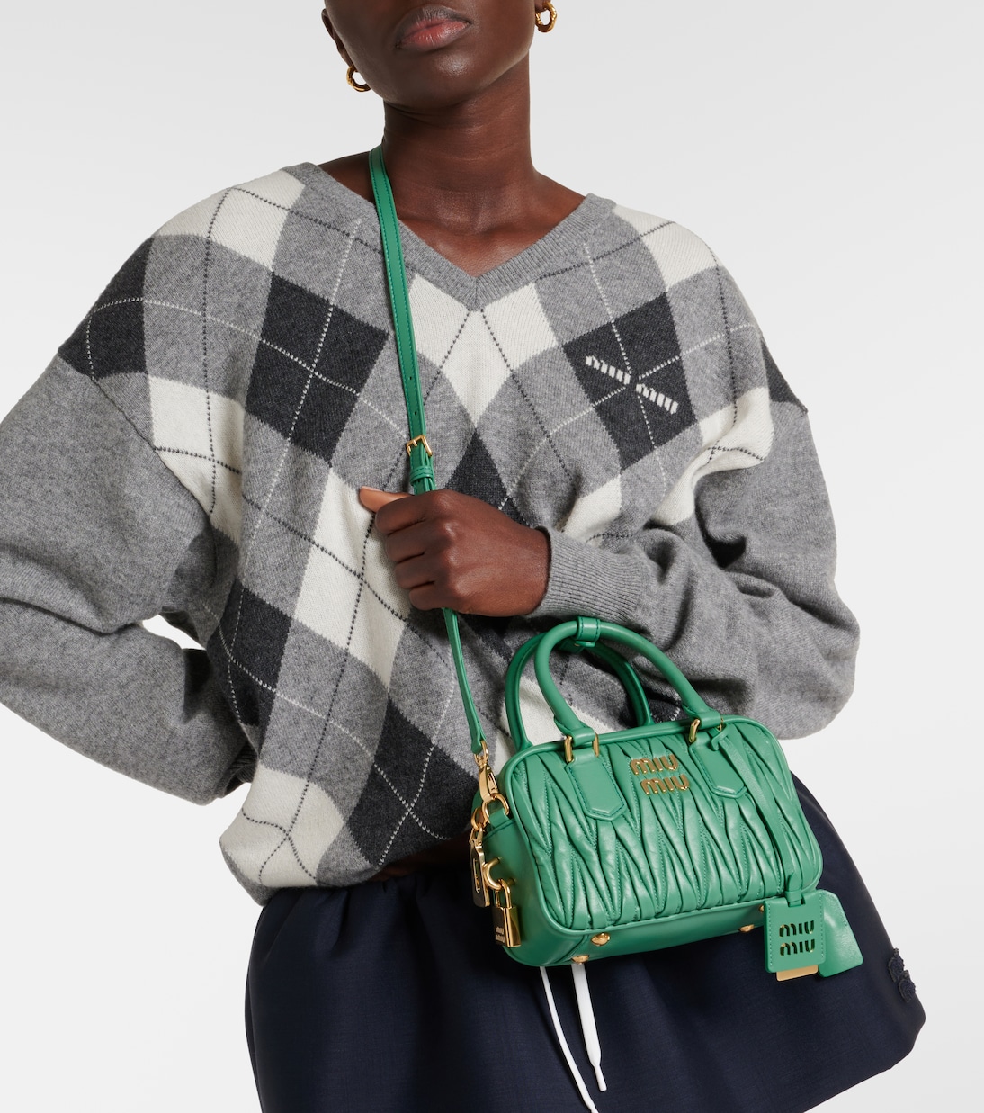 Tote Arcadie Small aus Matelassé-Leder | Miu Miu