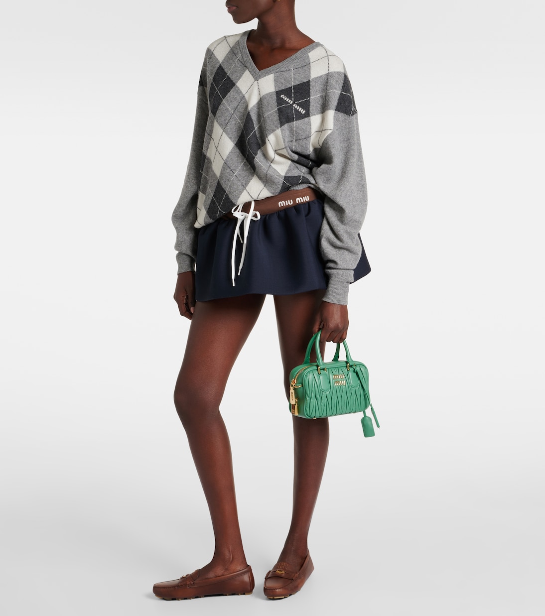Tote Arcadie Small aus Matelassé-Leder | Miu Miu