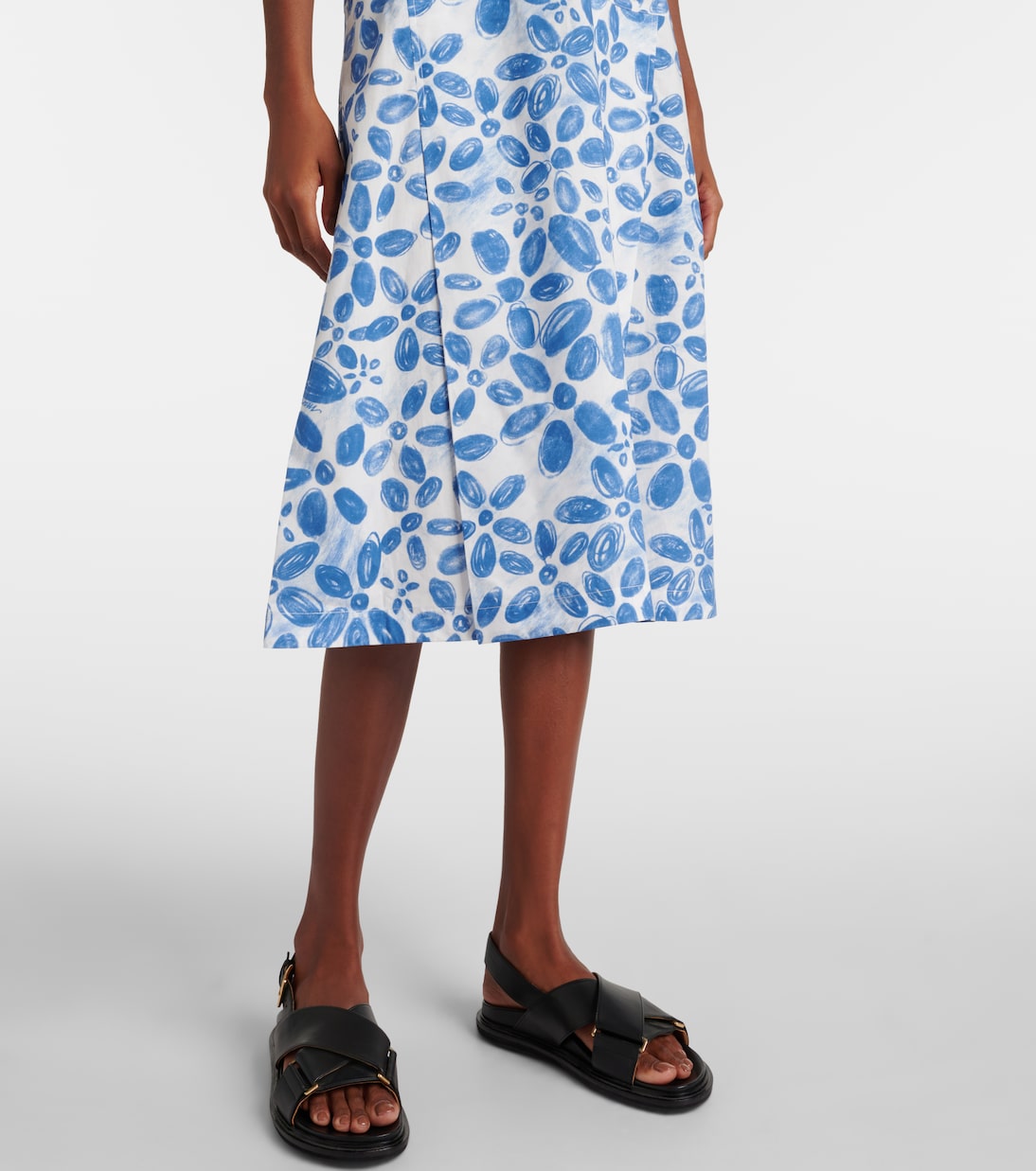 Abito midi in cotone con stampa | Marni