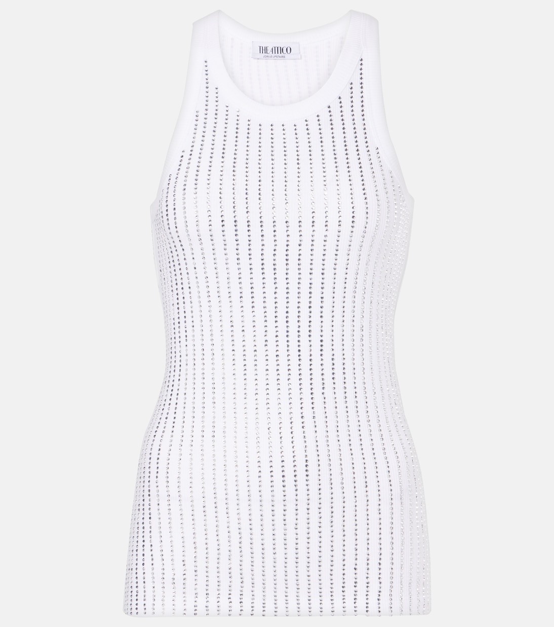 Tank top in cotone con cristalli | The Attico