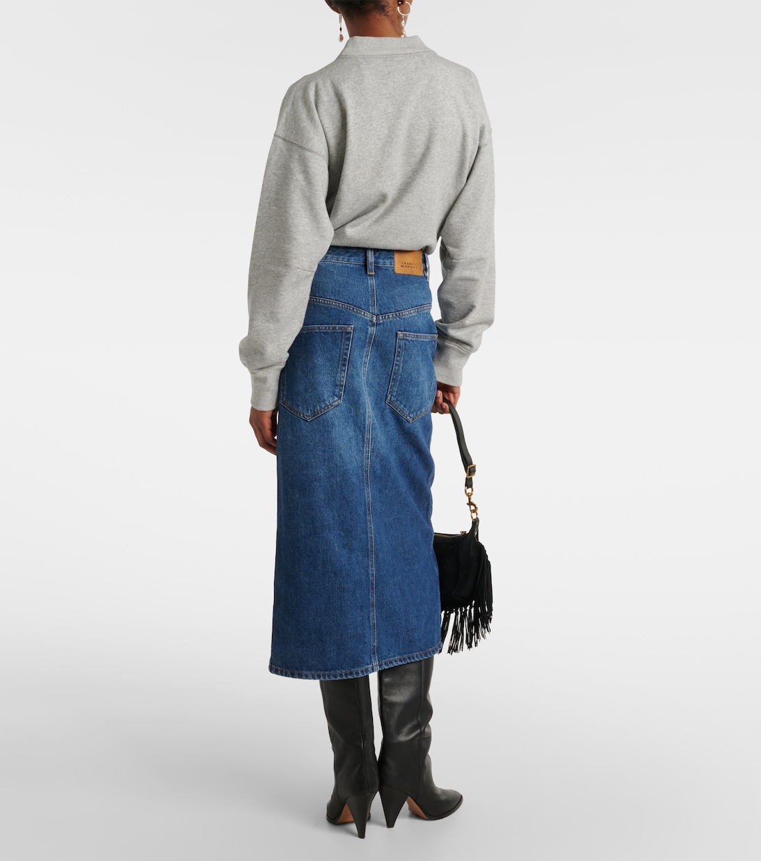 Jupe midi Vandy en jean | Marant Etoile