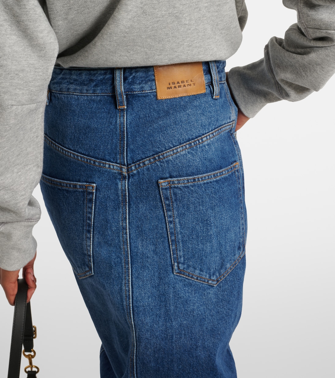 Jupe midi Vandy en jean | Marant Etoile