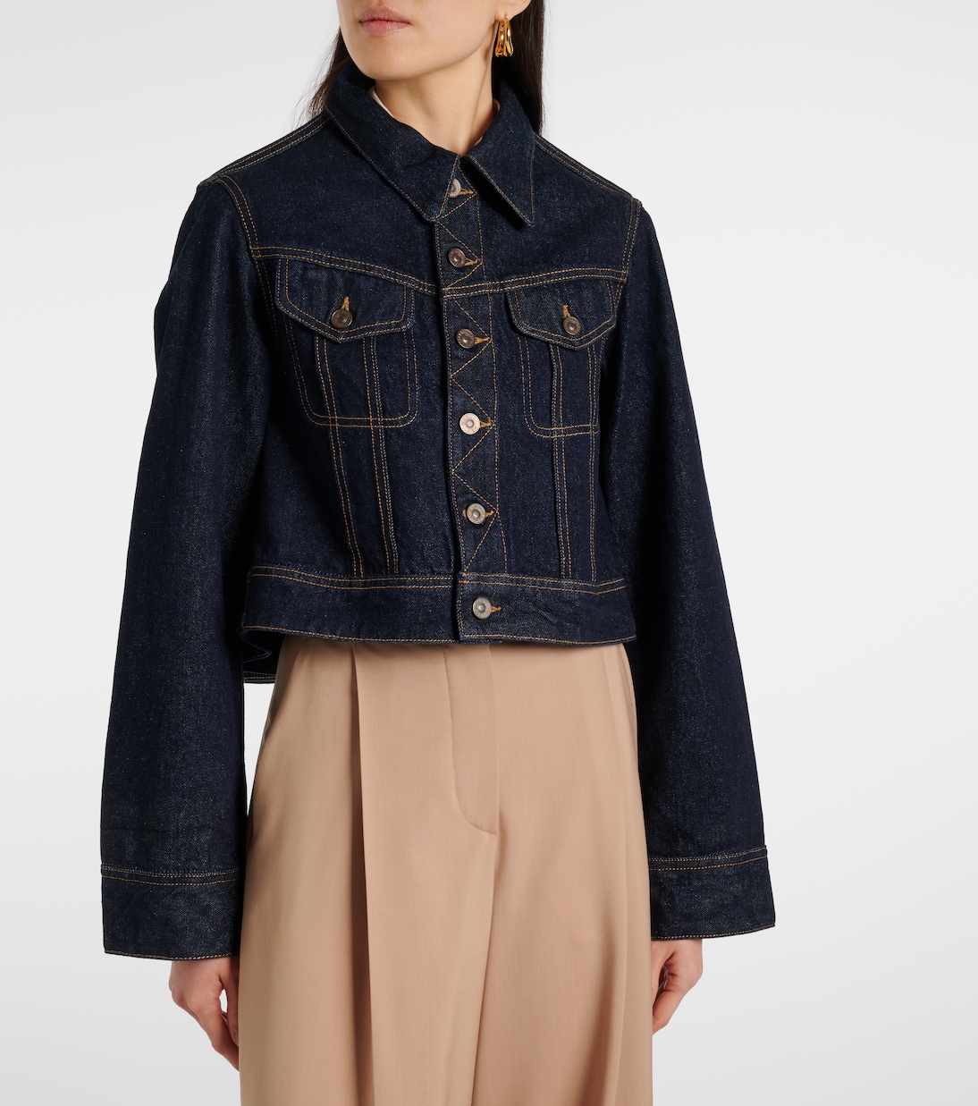 Chaqueta cropped de denim | Victoria Beckham
