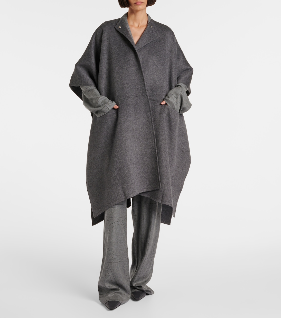 Cappotto in lana doublé con sciarpa | Toteme