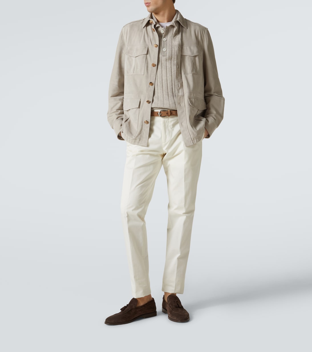 Giacca camicia in suede | Brunello Cucinelli