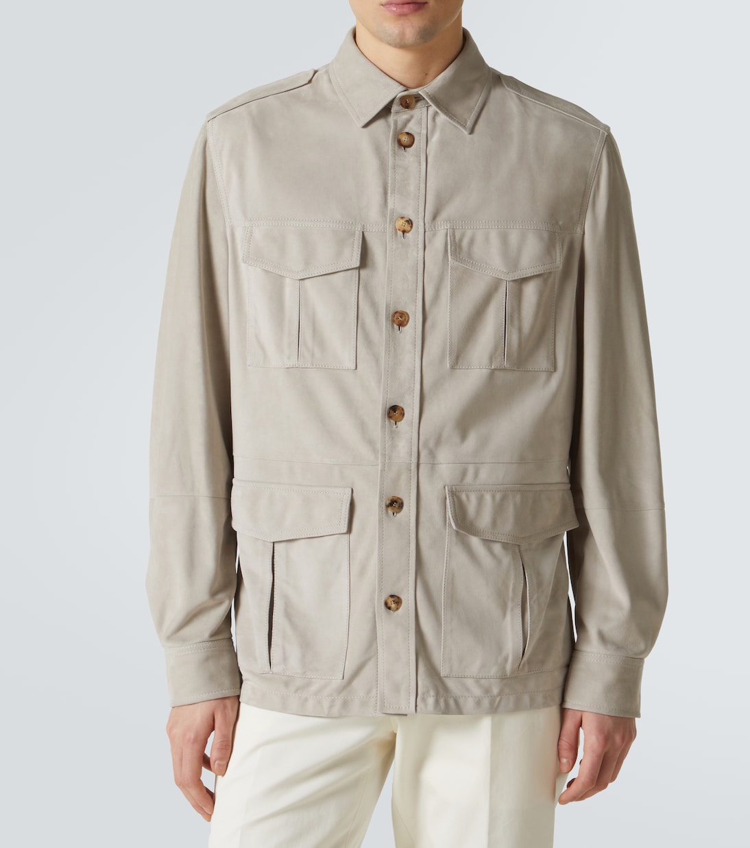 Giacca camicia in suede | Brunello Cucinelli