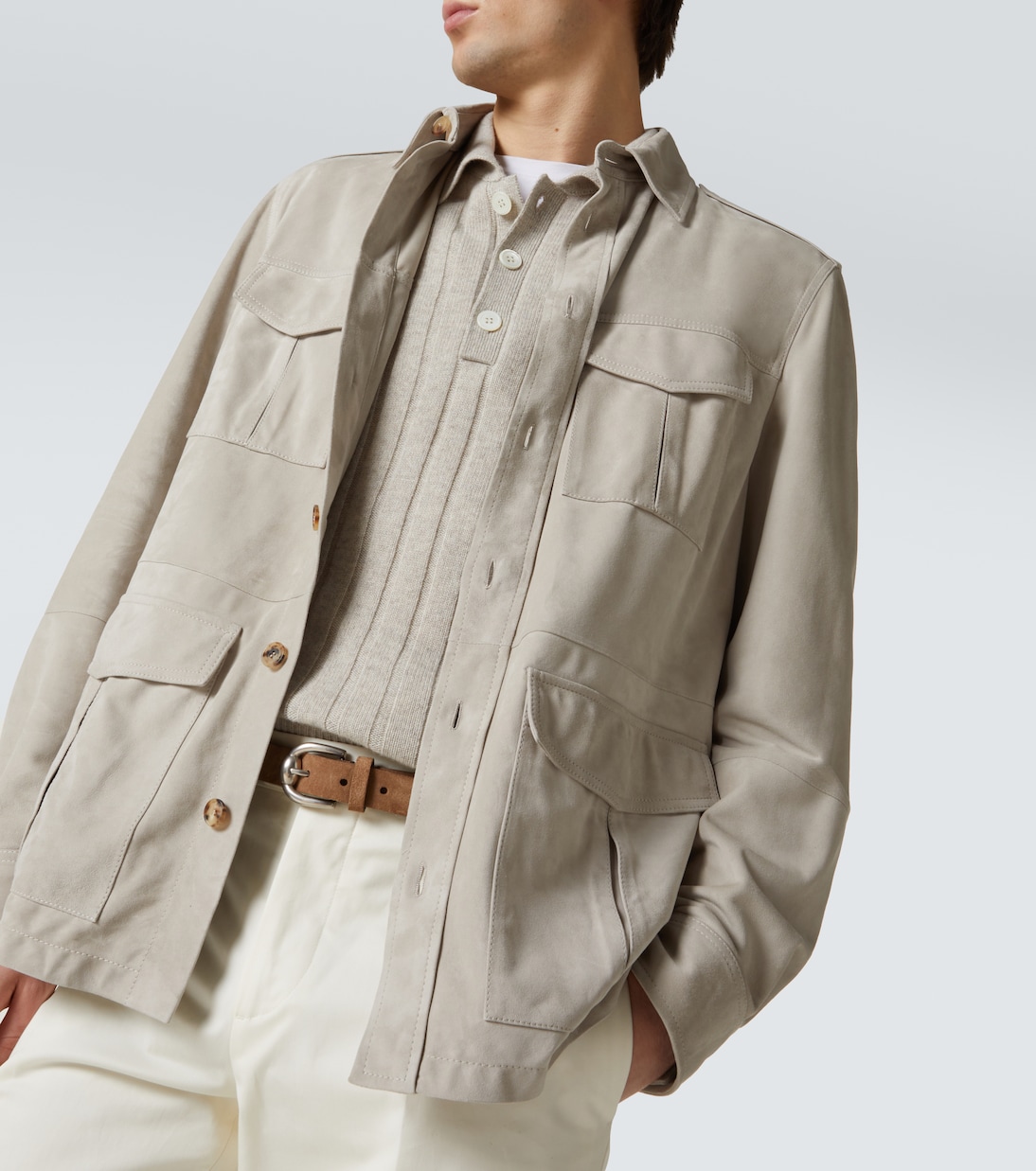 Giacca camicia in suede | Brunello Cucinelli