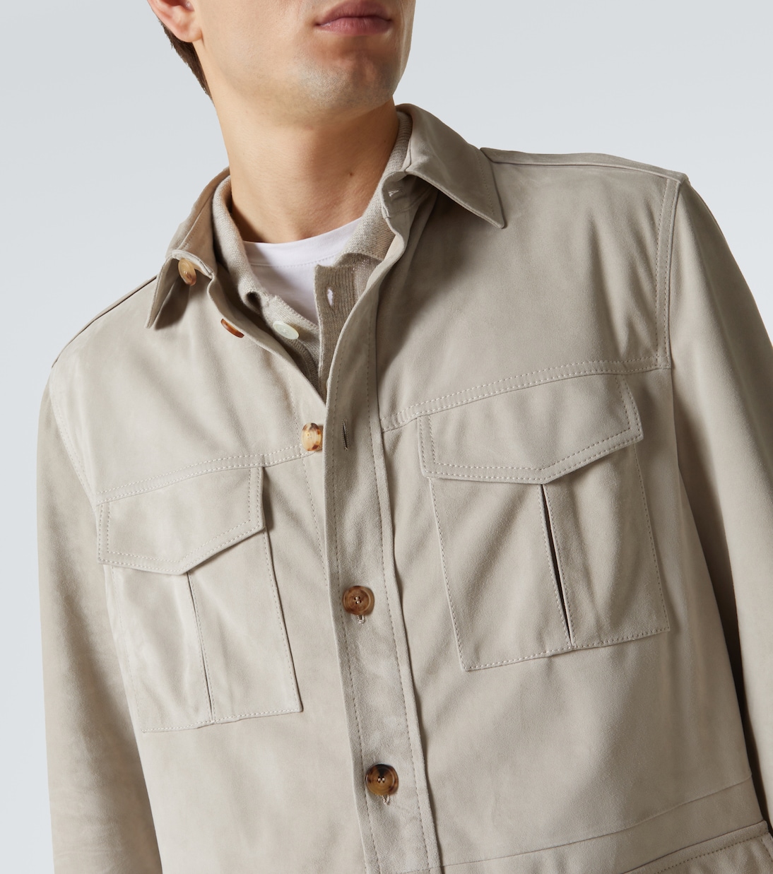 Giacca camicia in suede | Brunello Cucinelli