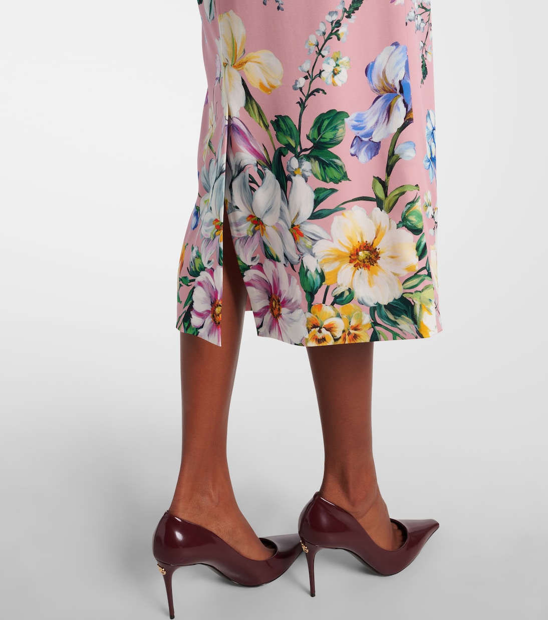 Falda tubo de mezcla de seda floral | Dolce&Gabbana