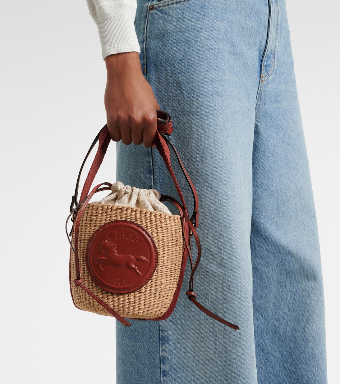 Horse Medal Small woven bucket bag | Chloé