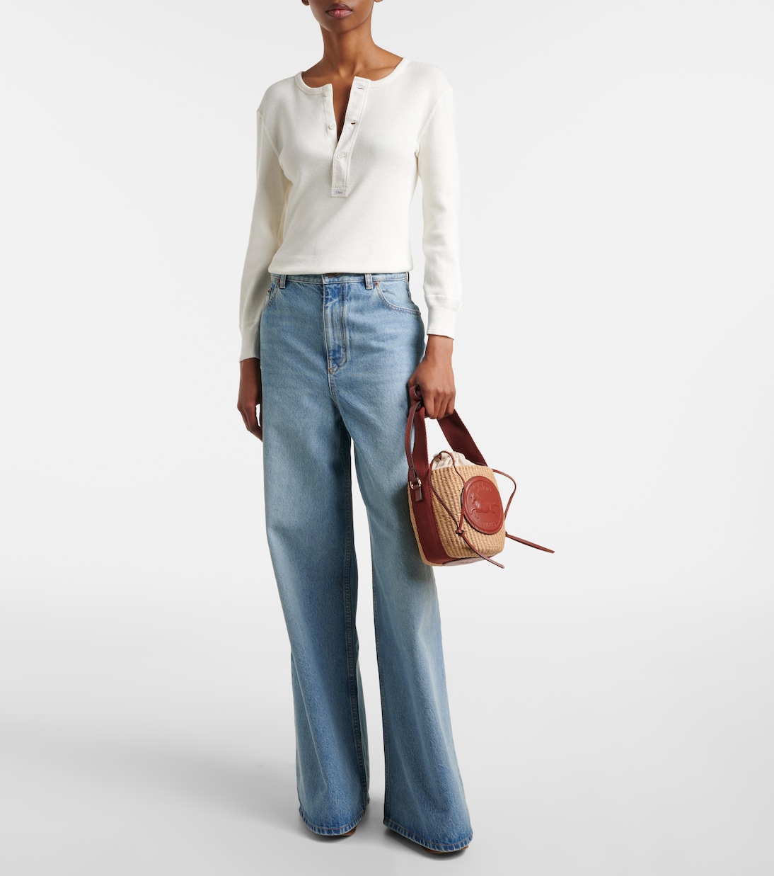 Horse Medal Small woven bucket bag | Chloé
