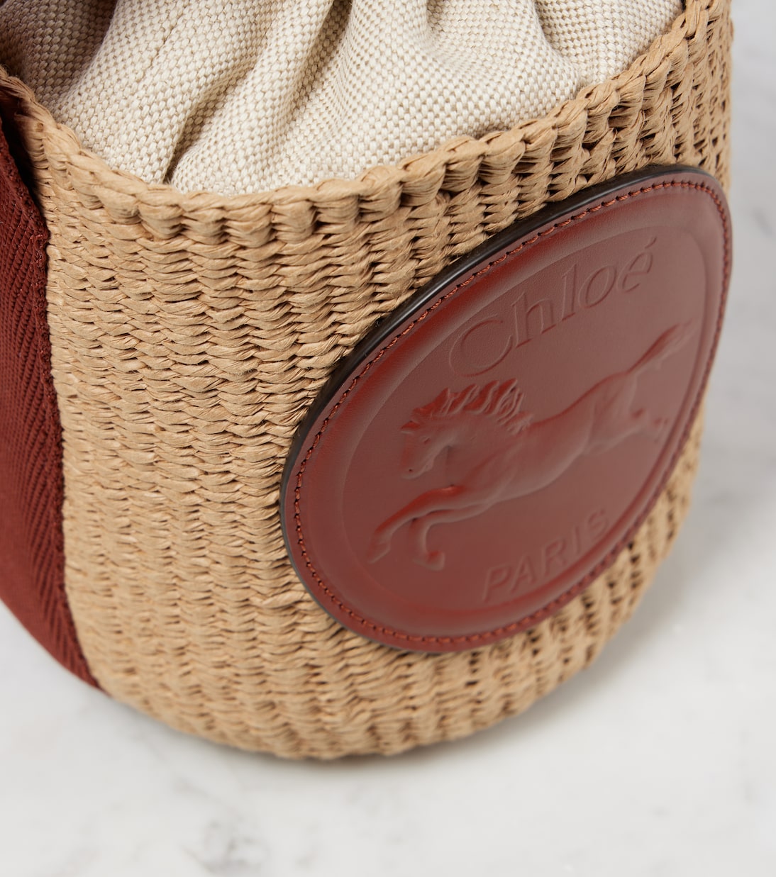 Horse Medal Small woven bucket bag | Chloé