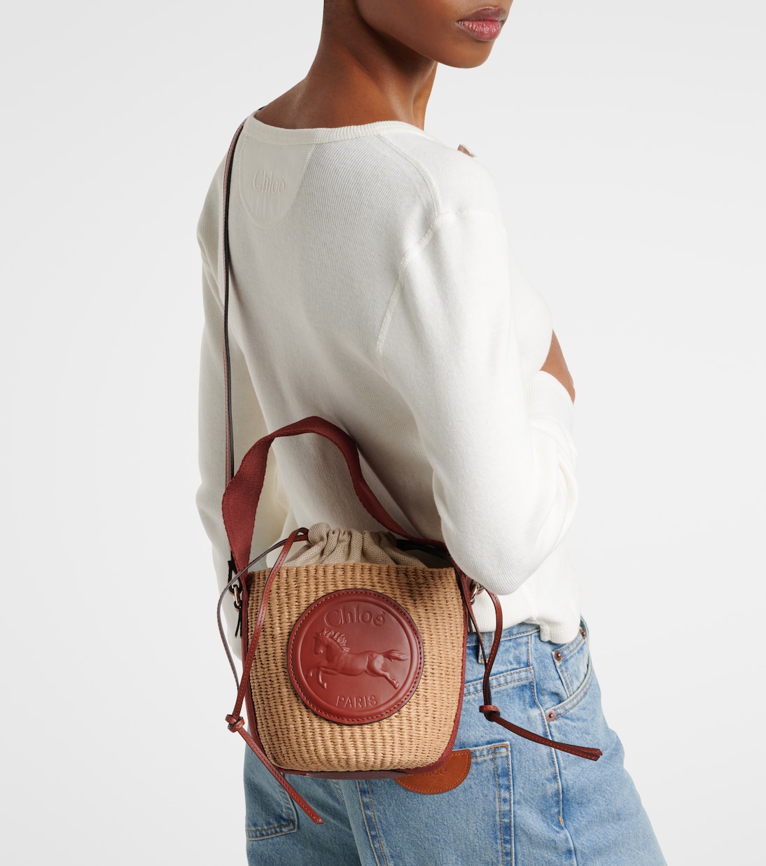 Horse Medal Small woven bucket bag | Chloé