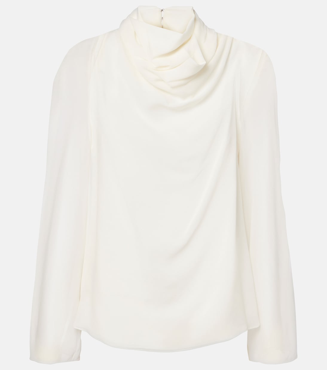 Top in seta con collo alto e drappeggio, by Altuzarra