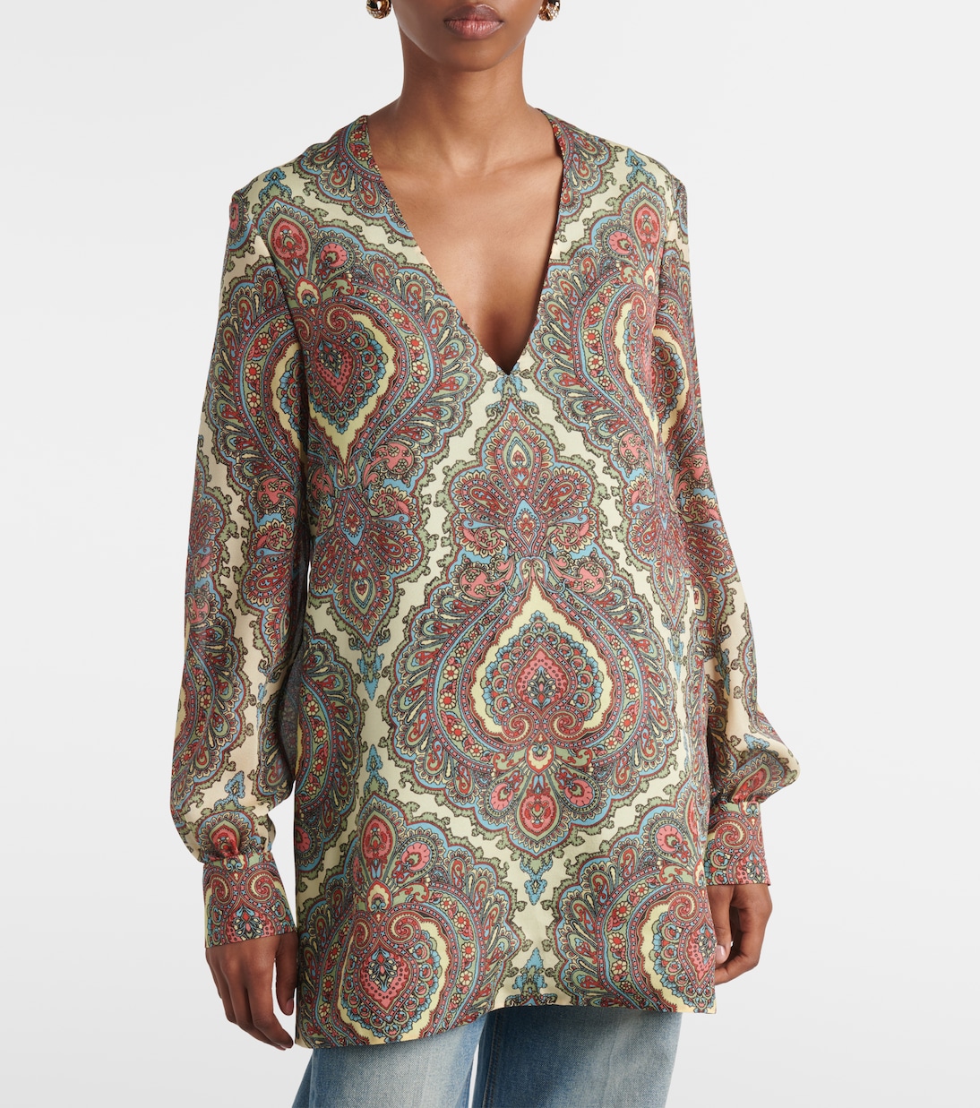 Blusa Voyage Imaginaire in georgette di seta | Valentino