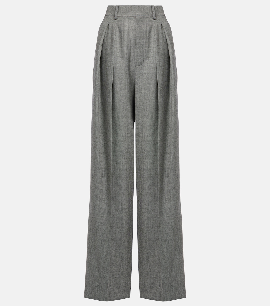 Weite High-Rise-Hose aus Woll-Twill | Saint Laurent
