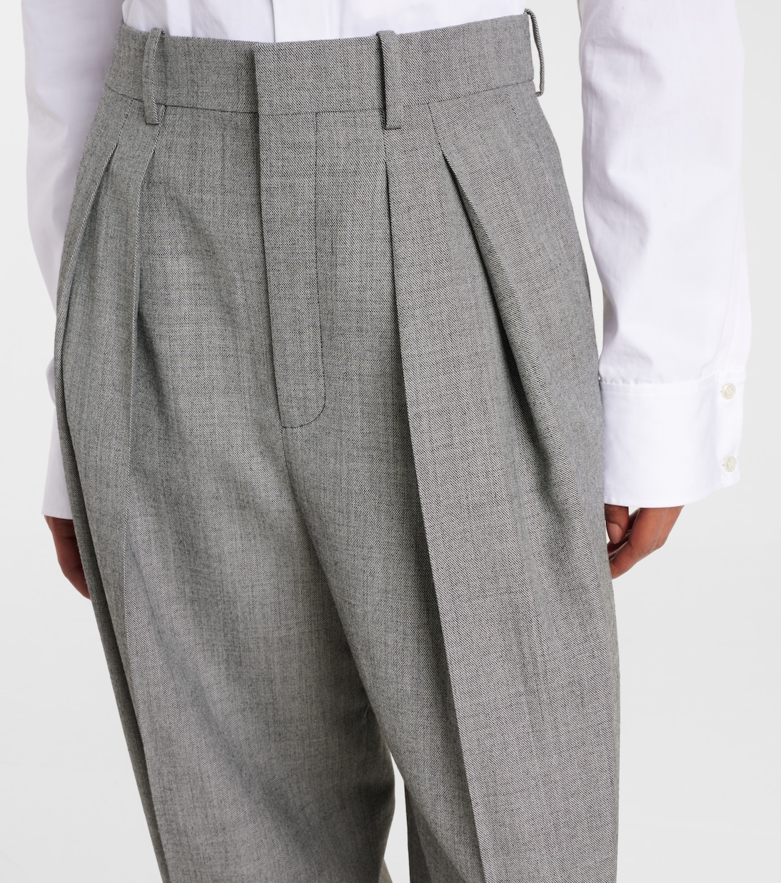 Weite High-Rise-Hose aus Woll-Twill | Saint Laurent