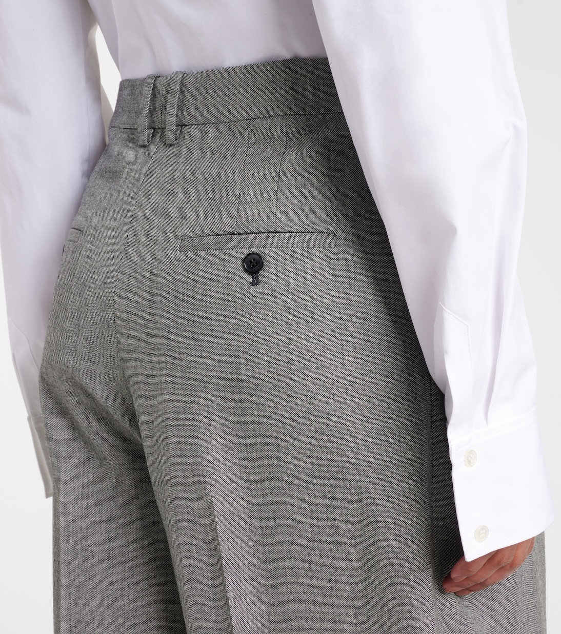 Weite High-Rise-Hose aus Woll-Twill | Saint Laurent