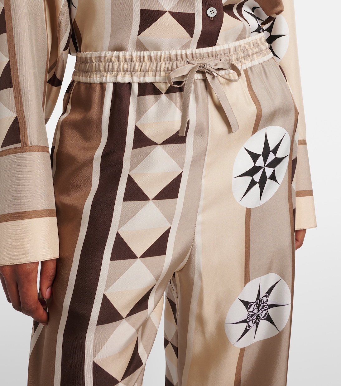 Paula's Ibiza - Pantaloni a gamba larga in raso di seta | Loewe