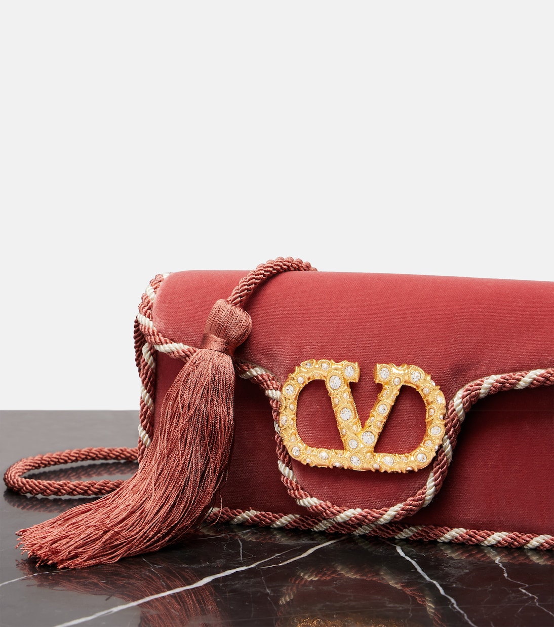 Locò VLogo Mini velvet clutch | Valentino Garavani